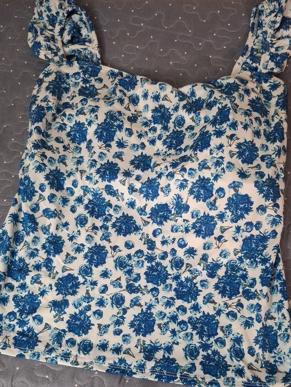 Albion Blue Floral Women’s Tankini Top size large